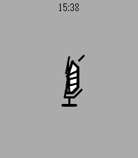 The watch listening, with a microphone on screen.